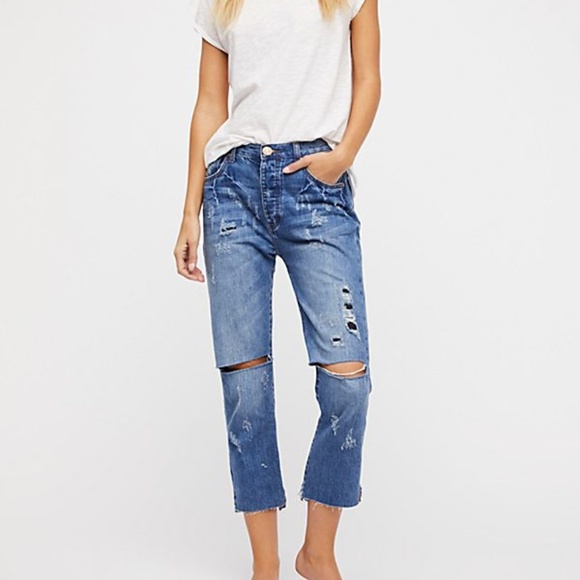 One Teaspoon Denim - One Teaspoon Hooligans Pacifica Cropped Distressed